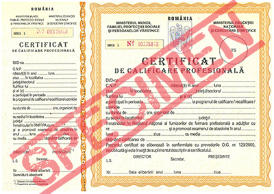 Specimen Diploma Calificare Curs Operator CNC